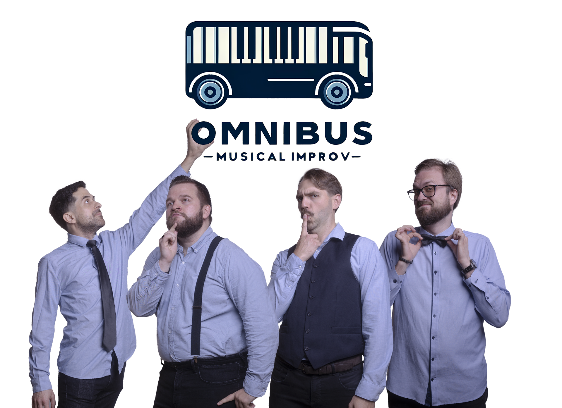 Omnibus Musical Improv cast posing together